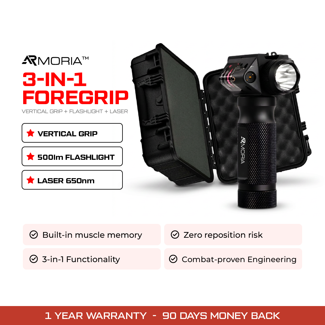 Armoria TRIUM 3-in-1 Foregrip with 500-lumen light and 650nm laser